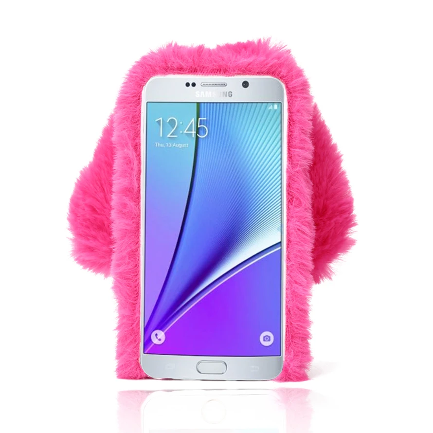 Роскошный милый плюшевый чехол из кроличьего меха с куклой для Samsung Galaxy S4 S5 S6 S7 Edge