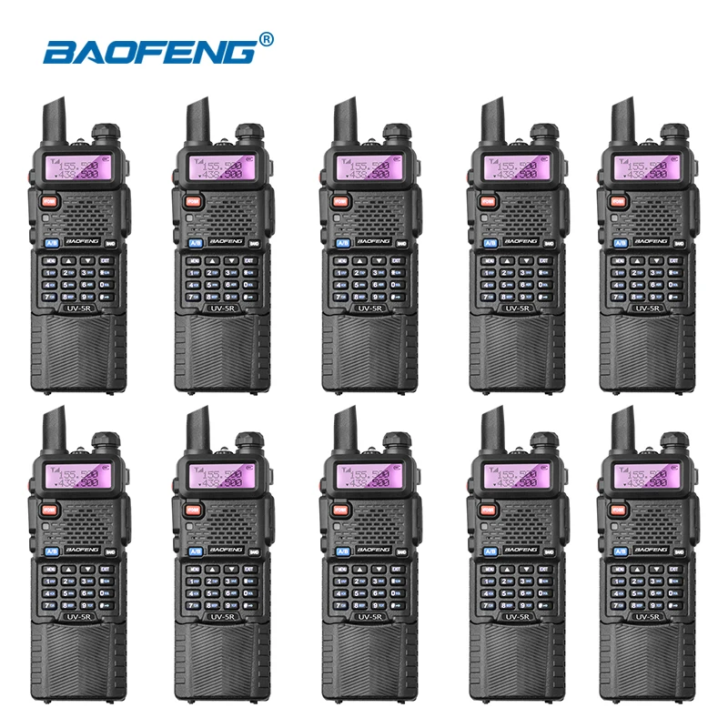 

10pcs/lot Baofeng UV-5R 3800mAh Walkie Talkie for Hunting UHF VHF Two-way Ham Radio Transceiver UV5R Radio Communicator UV5R