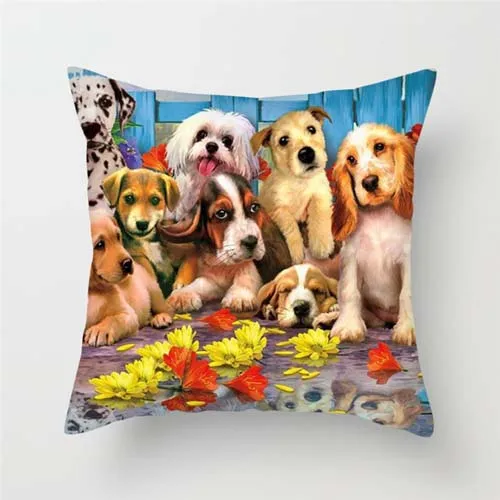 Fuwatacchi чехол для подушки с животными для собак, кошек и собак, чехол для подушки для дома, дивана, стула, автомобиля, декоративные подушки - Цвет: PC06241