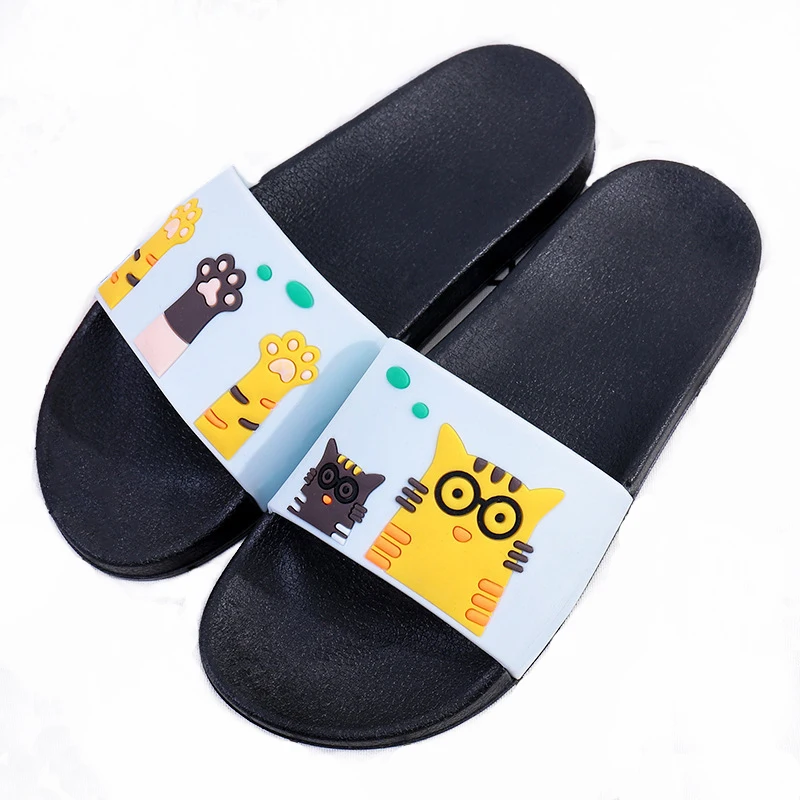

Yu Kube Cute Cat Animal Summer Slippers Shoes Woman 2019 Anti Slip on Slippers Platform Beach Flip Flops Flat Slides Sandal
