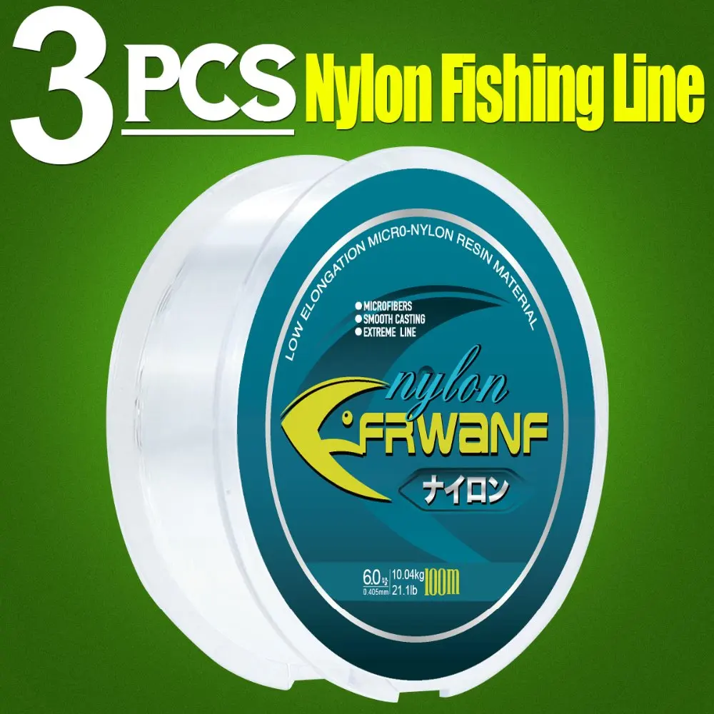 Frwanf 3 PCS Nylon Fishing Line 100m Monofilament Fishing Line 109yd