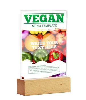 

Acrylic Wooden Paper Menu Label Holder Table Desk Sign Label Price Tag Card Display Stand Poster Photo Frame A5 Thick Wood Base
