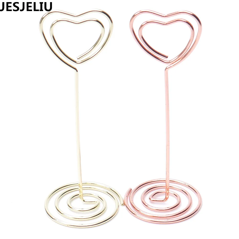 

NEW 10 pcs Heart Shaped Love Wedding Party Event Name Table Card Menu Photo Holder Stand Clips Desk Sets
