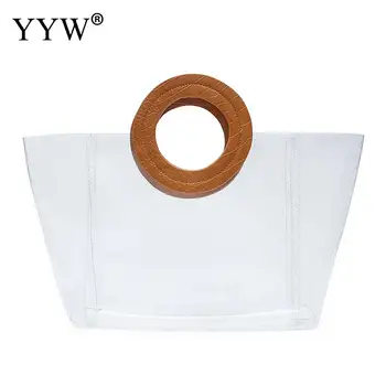 

Jelly Style Round Handle Bag Transparent Plastic Handbag Jelly Large Package Transparent Diagonal Package White Bolsa Feminina