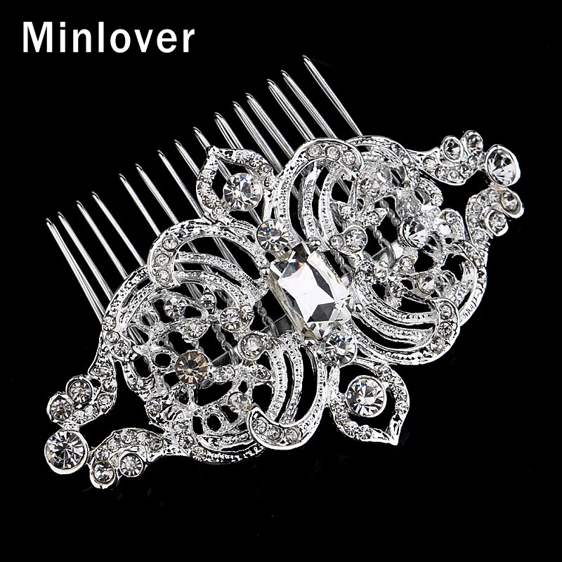 Классические большие геометрические гребни для волос Minlover серебряного цвета с