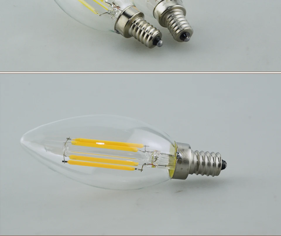 7Dimmable E14 E12 E17 Filament Led Lamp 220V 110V 2W 4W 6W Led Edison Bulb Glass Dimming Filament Candle Lamps Christmas Lights