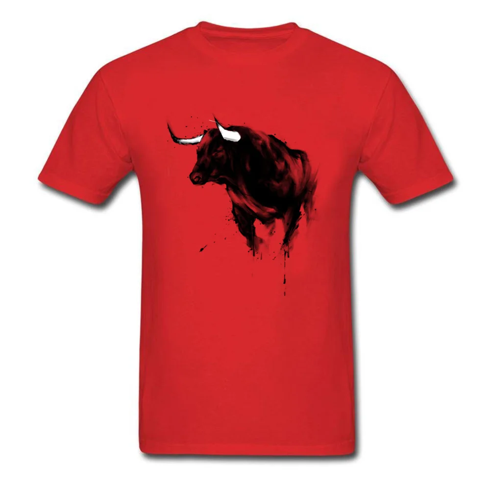 Bull Shirt T Shirts for Men Street Labor Day Tops Shirts Short Sleeve Retro Design Tee Shirts Round Collar 100% Cotton Fabric Bull Shirt red