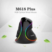 Delux M618 плюс RGB Проводная оптическая Мышь 800/1200/1600/2400/4000 Точек на дюйм 5 уровней эргономичный мышь с 6 кнопками для портативных ПК