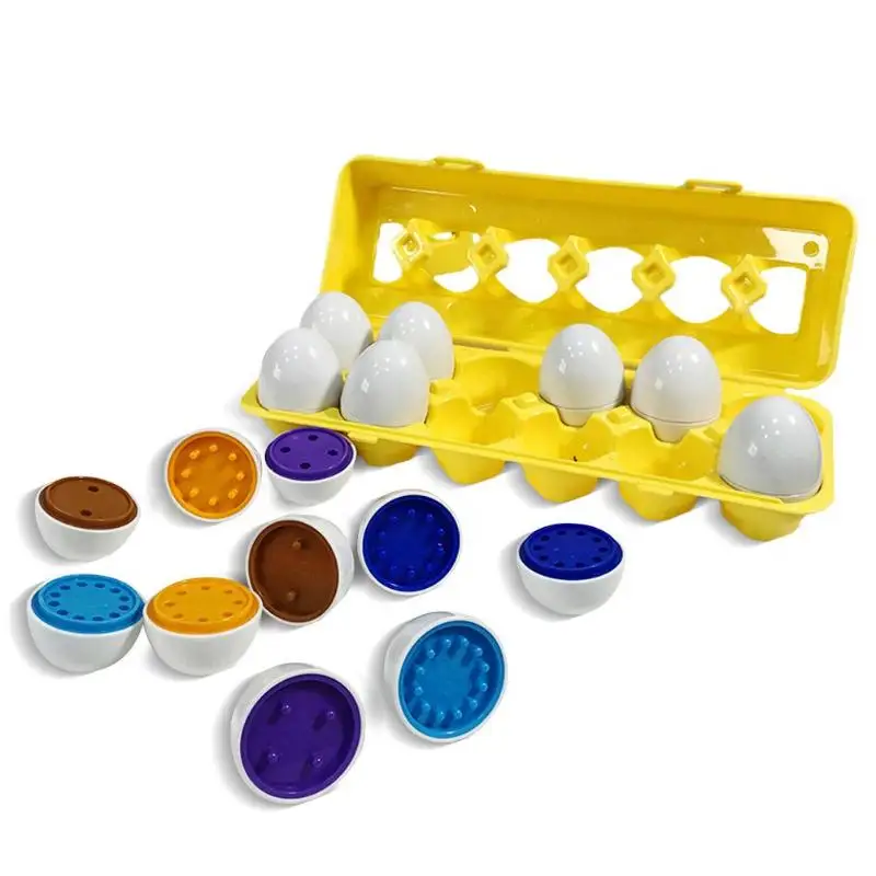 Детские забавные пары Smart яйцо сборки паззлы Дети цвет геометрический форма яйца распознать образовательные игрушки Образование игрушка - Цвет: 6x4.5cm 01