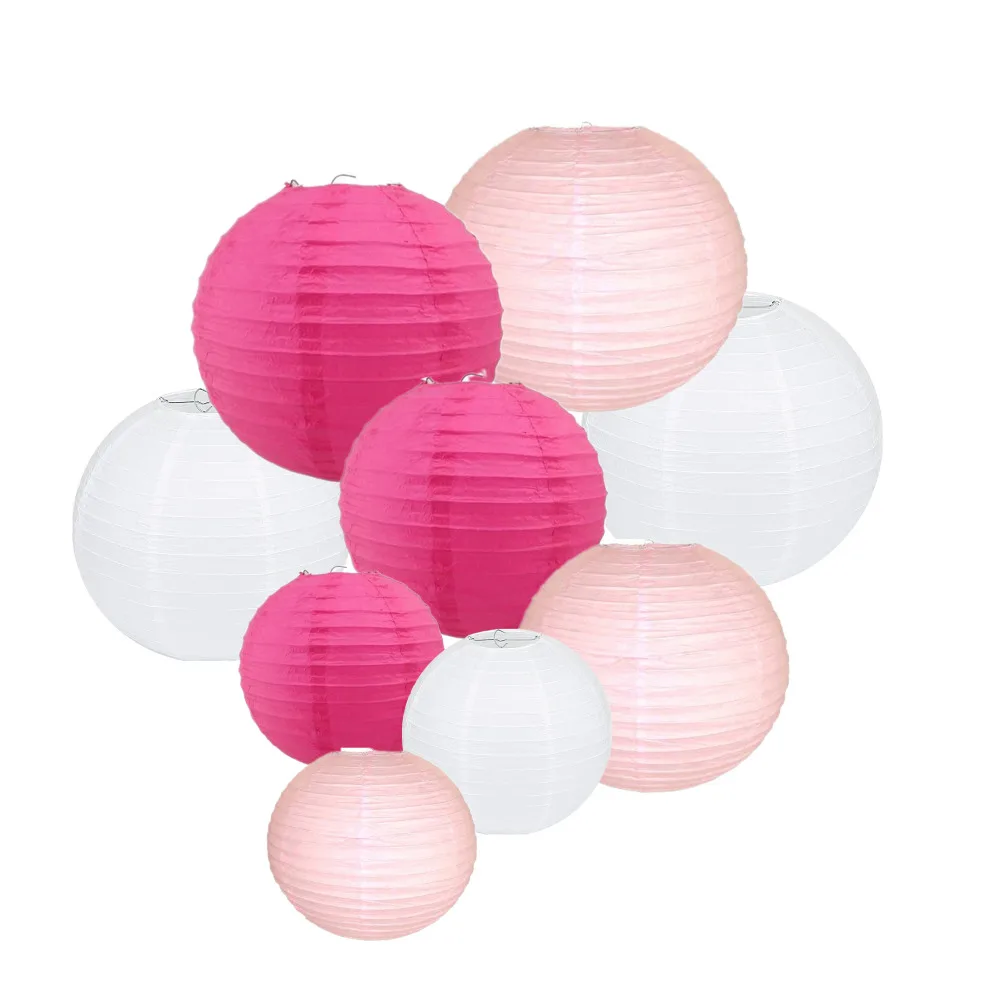 9pcs Lot Chinese Crafts Tissue Paper Lanterns For Fiesta