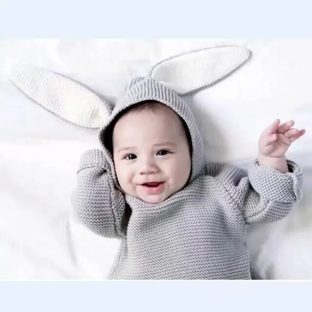 Осень г. Новые свитера для маленьких мальчиков Хлопковый пуловер с 3D-изображением кролика Детский вязаный свитер для девочек от 1 до 5 лет, Кардиган для девочек и мальчиков
