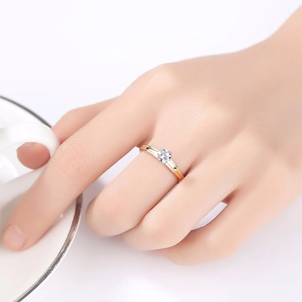 CZCITY трехцветные классические обручальные кольца из чистого 925 пробы серебра для женщин, AAA+ CZ камень, хорошее ювелирное изделие для женщин, Anelli Bijoux