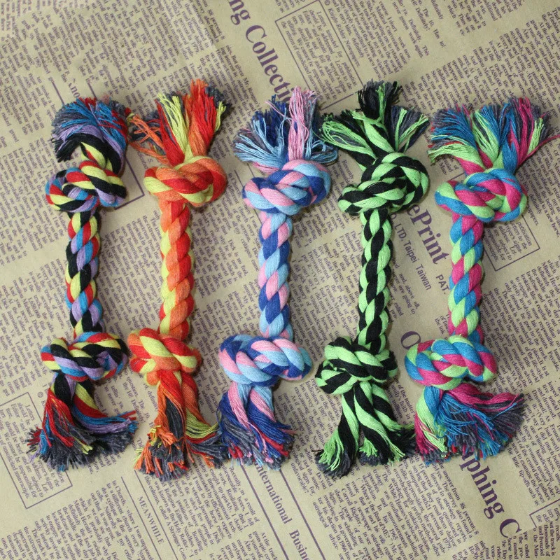 5PCS Pet Supplies Toys Pet Cotton Rope Toy Double Knot Cotton Rope