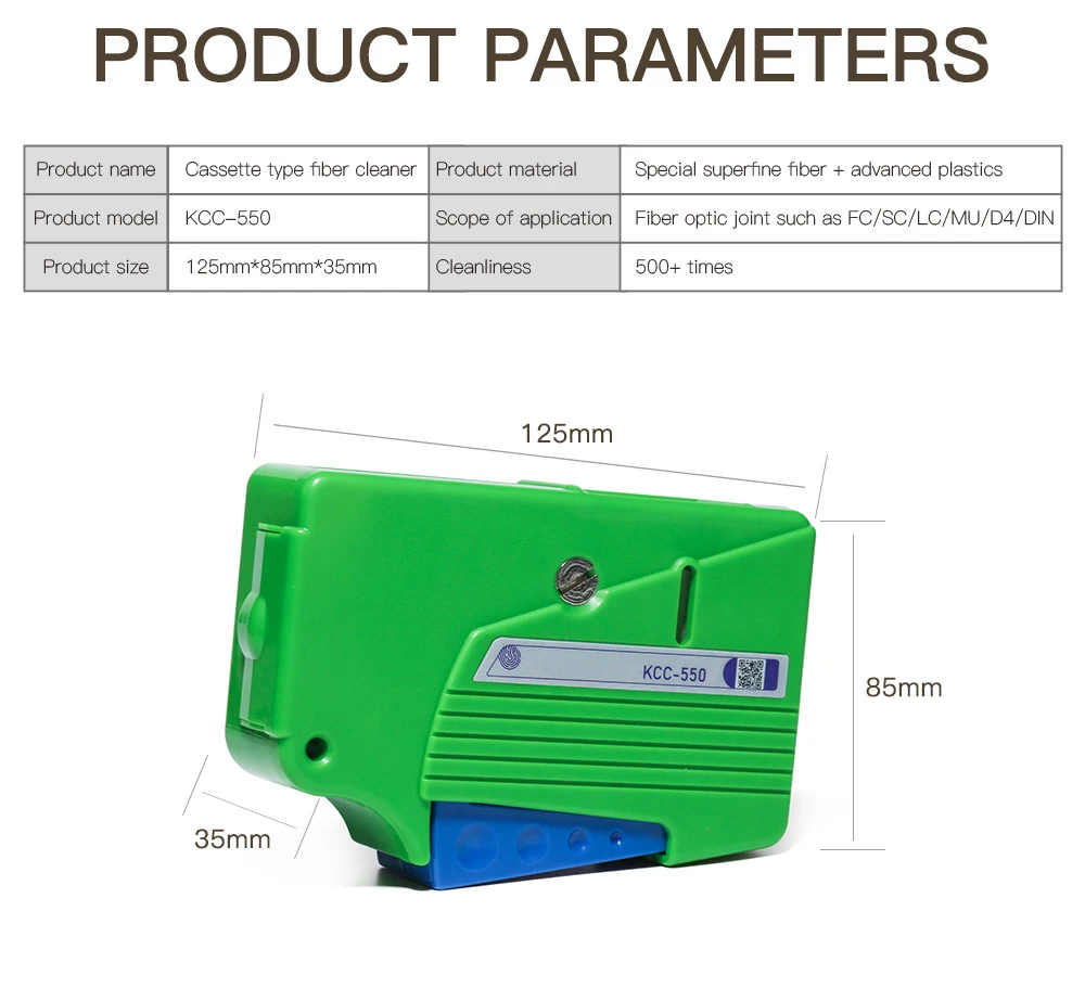 FirstFiber KCC-550 волокно оптический разъем кассета 500 + очистки для FTTH FTTX. Быстрый и эффективный эффект очистки