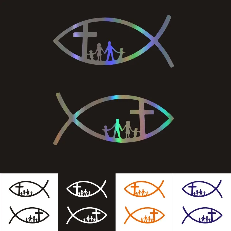 

Car Sticker 3D Sticker Jesus Fish Christian Decal Car Motorcycles Decoration Reflective Car Styling 14*6.8CM Custom Sticker