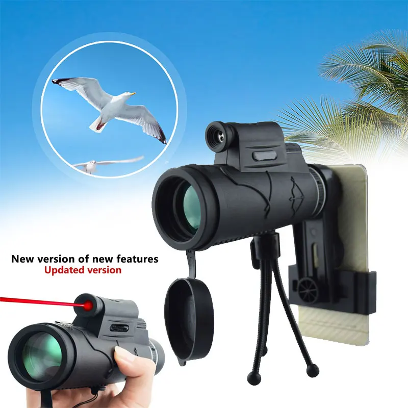 

12X50 HD Telescope Monocular Telescope with Tripod Mobile Phone Holder High List Telescope Illumination Laser Viewing Portable
