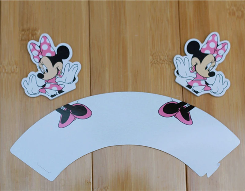Бумажные обертки для кексов Minne Mouse 12 комплектов чехлы детской вечеринки