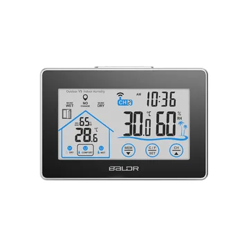 

Weather Station Wireless Touch LCD Indoor Outdoor Temperature Humidity Meter Sensor Hygrometer Clock Digital Thermometer