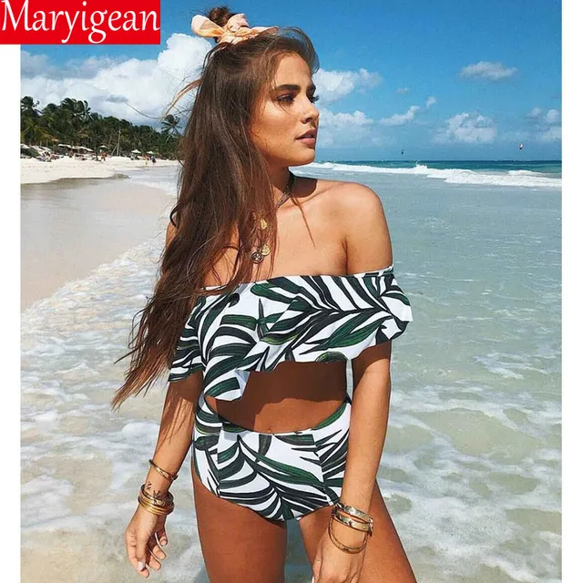 Best Offers Maryigean2018 Sexy bikini Set High Waist Swimwear Women Striped Biquini Ruffled Swim Bathing Suit Retro Swimsuit Vintage Bikinis Best Offers Maryigean2018 Sexy bikini Set High Waist Swimwear Women Striped Biquini Ruffled Swim Bathing Suit Retro Swimsuit Vintage Bikinis