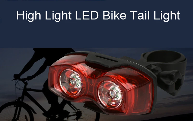 Bike Cycling Lights Waterproof 2 LED Bike Taillight Red Safety Warning Light Bicycle Rear Lights, Bycicle Light Tail Lamp