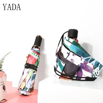 

YADA Summer Mini Pocket Women Umbrellas Parasol Folding Male Umbrella Rain Womens Anti UV High Quality Windproof Umbrellas YS194