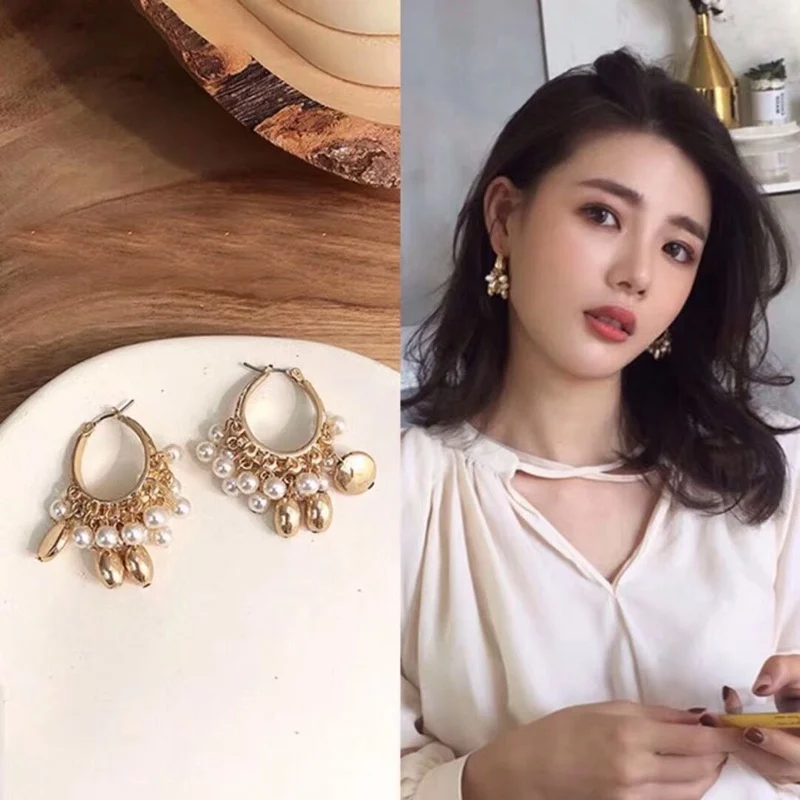 Женские серьги-кольца MENGJIQIAO новые корейские Винтажные серьги в стиле барокко с