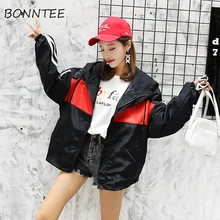 Женские куртки, тонкие карманы на молнии, Харадзюку, хип-хоп стиль, корейский стиль, студенческие, подходят ко всему, пэчворк, BF, Женская куртка, повседневное пальто