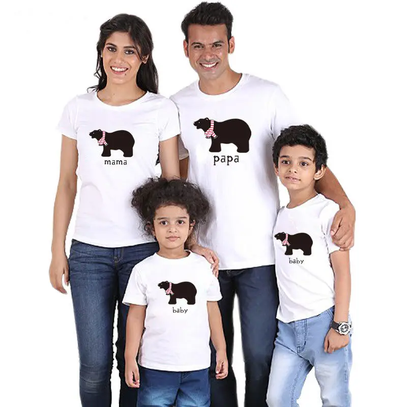 Family matching Shirt Minnie Short Sleeve Cartoon Tops Father Mother Son Daughter Matching Clothes Family Look Mickey Shirts