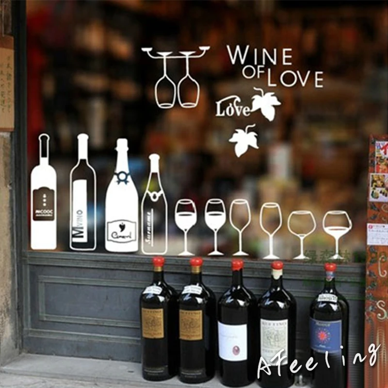 Ads Red Wine Icon sign Sticker Restaurant Bar Ktv Fashion Decoration