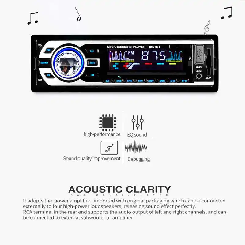 Автомобильный MP3-плеер/ЖК-дисплей Дисплей 12V 8027BT автомобиль радио mp3 Поддержка USB/SD/MMC карты памяти/FM/WMA/пульт дистанционного управления автомобиля радио MP3 плеер