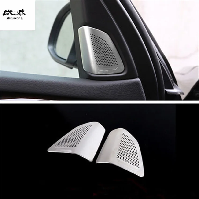 

2pcs/Lot Stainless Steel A Pillar Speaker Decoration Cover For 2014-2018 BMW X5 F15 Car Accessories