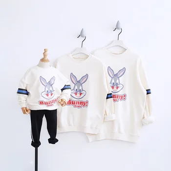 

HT2216 Spring Tops Autumn Cartoon Sweatshirt Mother Daughter Father Son Costume Kids T-shirt Baby Outwear Family Matching Outfit