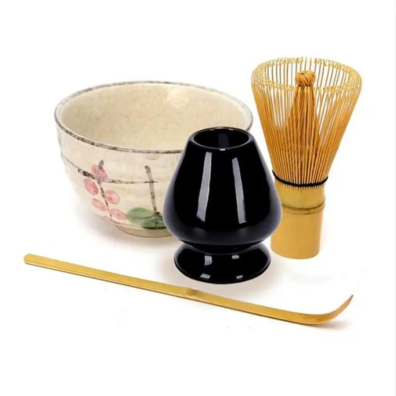 Price 4 in 1 Tea Ceremony Matcha Ceramic Tea Bowl Bamboo Tea Scoop Matcha Whisk Japanese Teaware Tea Tool 4 Style Matcha Bowl Set