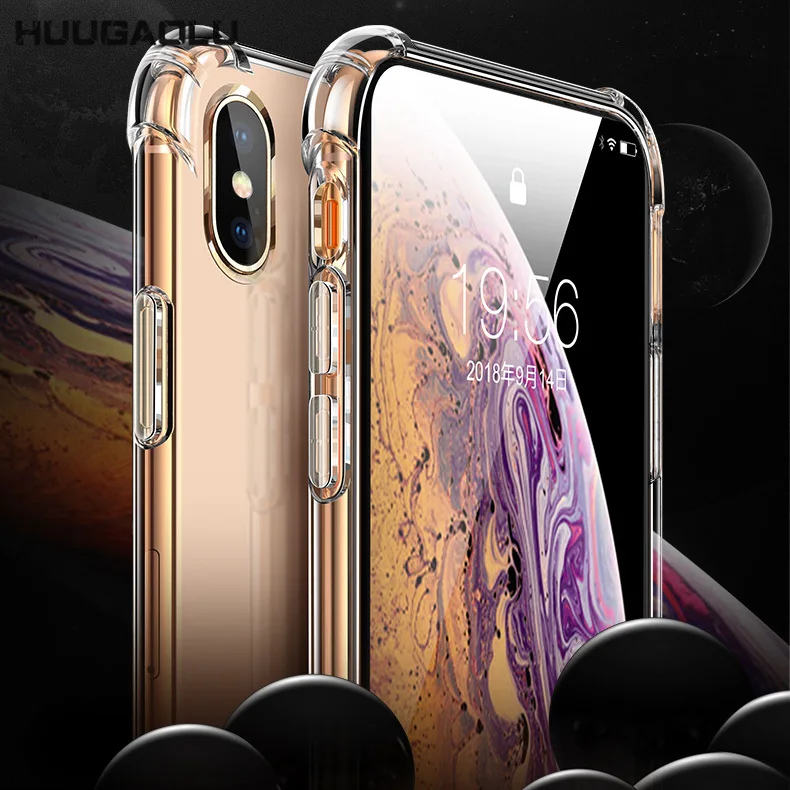 Силиконовый чехол для подушки безопасности для iPhone 7 6 6S 8 Plus 5 5S SE X XS MAX XR Coque Etui Прозрачный чехол для iPhone 8 XS Max X чехол s