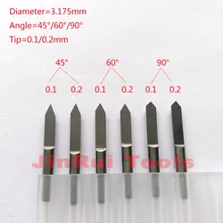 10 шт./кор. 3.175*60*0.1 1/8 "хвостовик Совет 0.1 мм V Форма гравировка Фрезерование Резаки для SIM-карт ЧПУ биты для дерева, акрил, ПВХ, МДФ