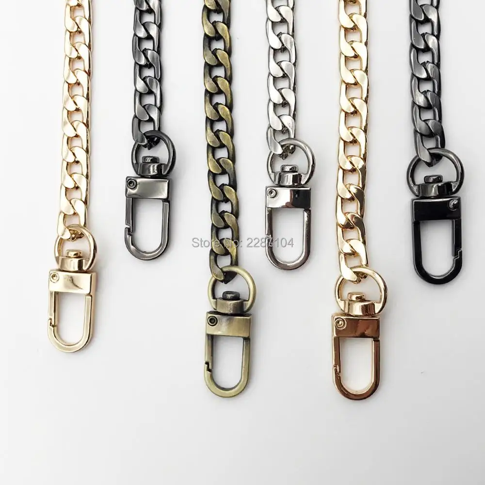

DIY 60cm Brand new Metal Handbag Purse Chain Leather Bag Strap Handle Shoulder Replacement Repair with Double Clasp Snap Clip