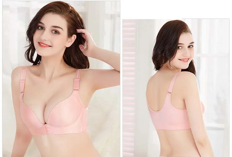 Seamless Bras For Women Underwear Plus Size Bra Push Up Brassiere Wire Free Bralette Front Closed Bra Intimates Female Lingerie 2 (1)