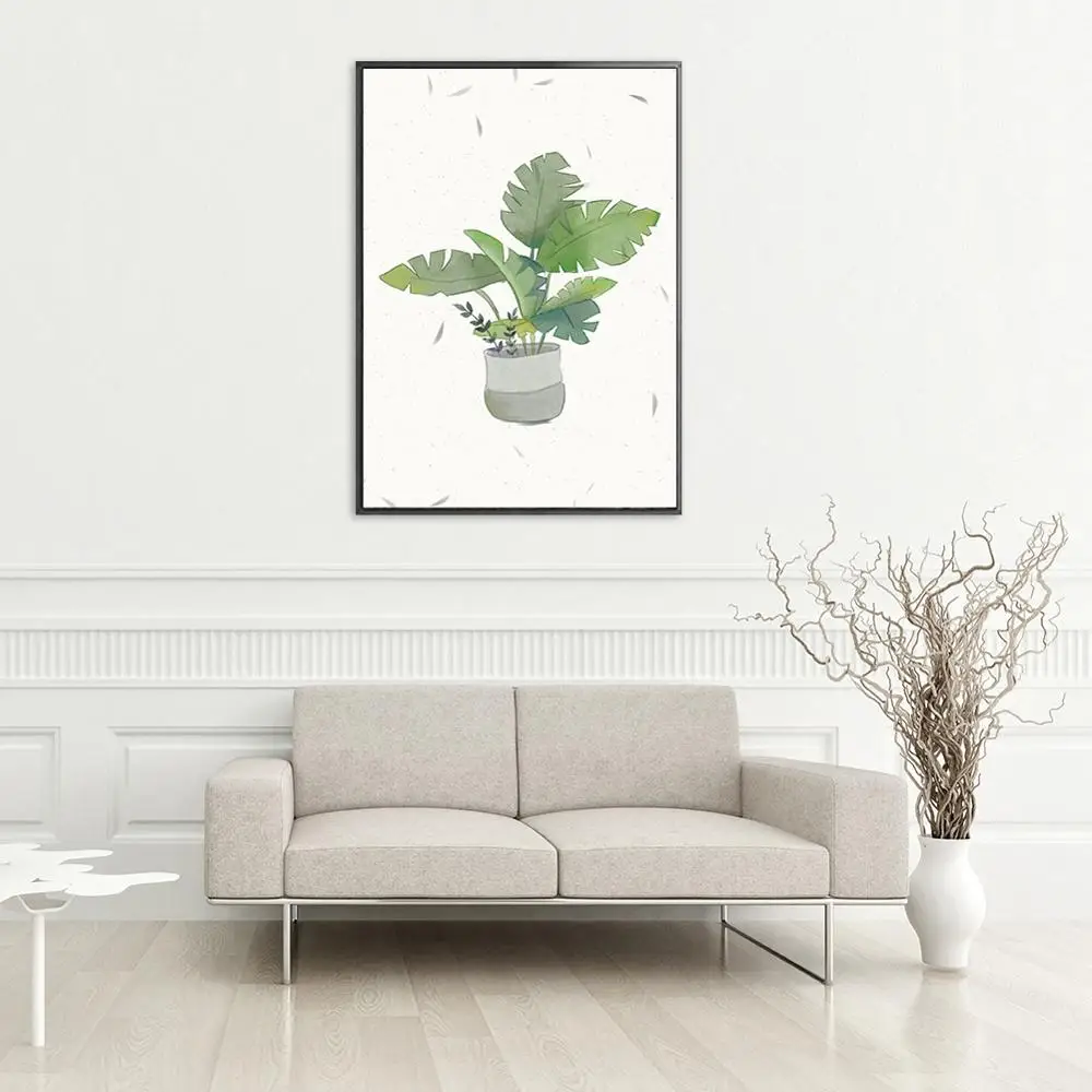 

DIY Oil Painting By Numbers Abstract Leaves Vase Drawing Unique Digit Handpainted Color Pictures On Canvas Wall Art Decor