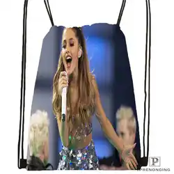 На заказ Ariana-Grande-@ 02 походная сумка на шнурке милый рюкзак для детей (черная спинка) 31x40 см #20180611-02-58