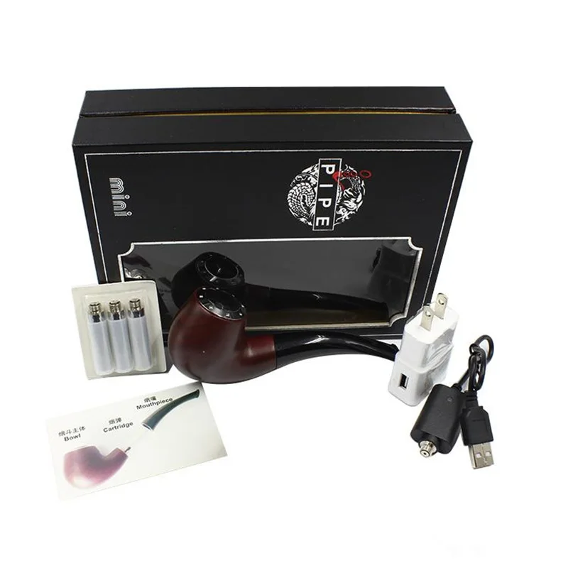  E-Cigarette Mini E pipe 628 Kit with Three Cartridge Wooden Color smoke Fit for 510 Thread atomizer