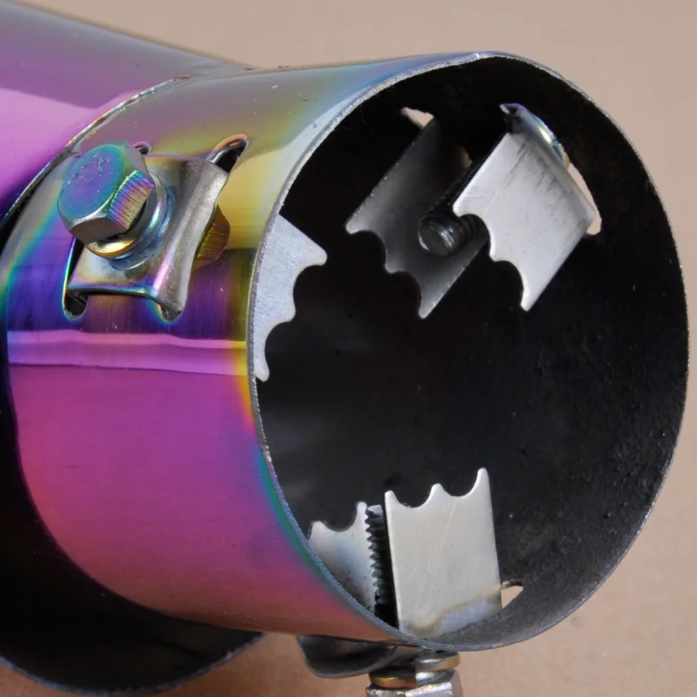Dwcx Универсальный Цветной изогнутые выхлопных газов Совет pipetailpipe выхлопной трубы сзади глушитель Конец отделка 32-58 мм для Honda Форд фокус Toyota Prius