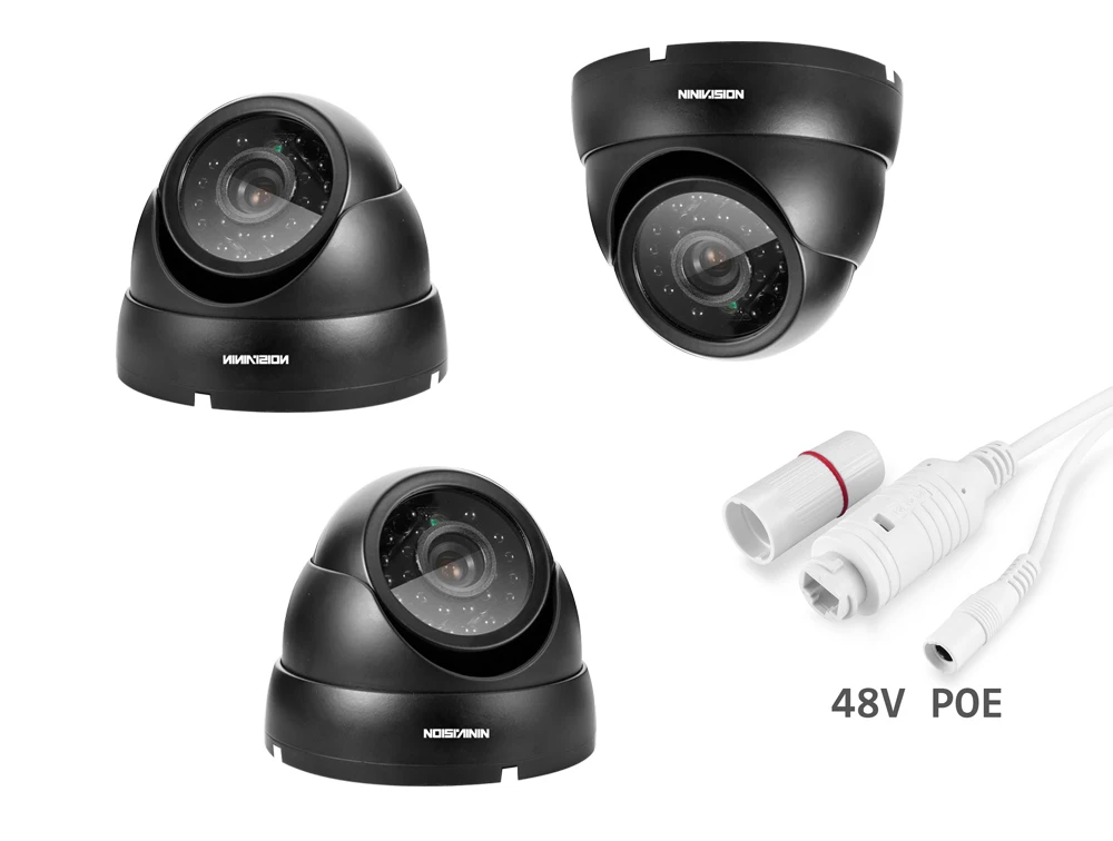 NINIVISION широкоугольная 3,6 мм 5MP PoE CCTV купольная камера для помещений и улицы, антивандальная Водонепроницаемая ONVIF инфракрасный металлический чехол IP камера