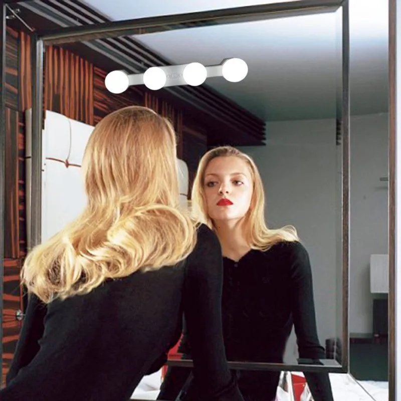 

USB Makeup Mirror Vanity LED Light Bulbs lamp Kit Stepless Brightness Adjustable Lighted Make up Mirrors Cosmetic lights