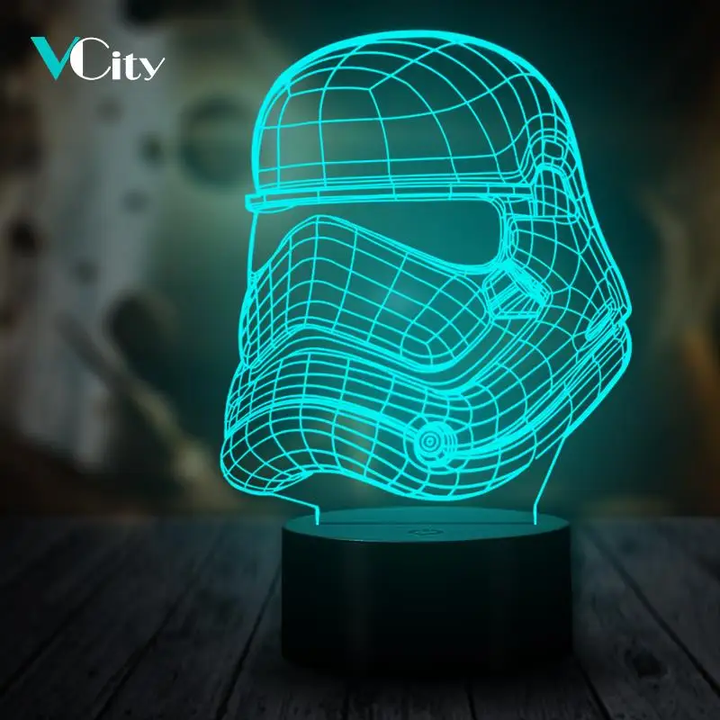 VCity 3D Night Light Led Table Lamp Stormtrooper Lamplight USB Wireless Portable Mood Multicolor Change Luminaria