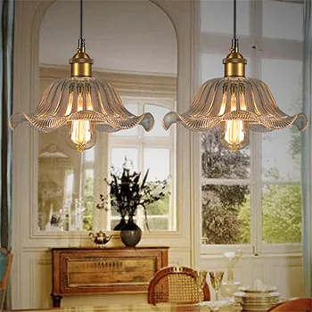 

1PCS plate european style pendant edison crystal retro light loft single headlight