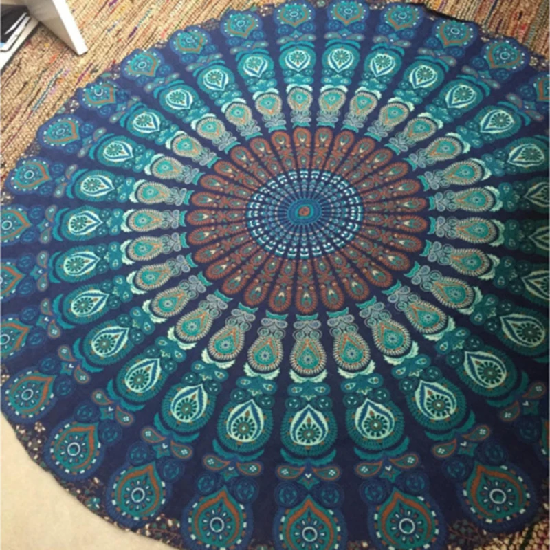 Bohemia Printed Adults Towel Beach Round Hamam Serviette De Plage Ronde Teli Mare Yarn For Knitting Large Beach Towel set 40T19