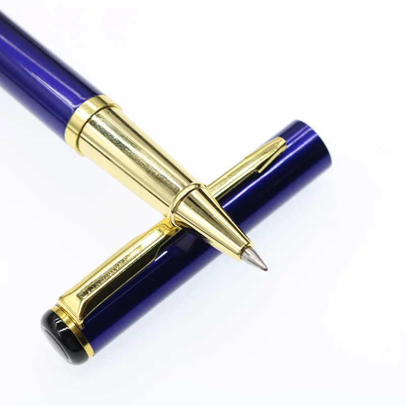 

High-End Fashion Metal Gel Pen Blue Gold Pen Case Black Ink Business Office Gift Writing Supplies Children Student Stationery
