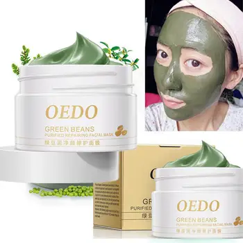 

2019 New Women Face Cleansing Green Bean Mud Peeling Acne Blackhead Mask Remover Oil Control Whitening Hydrating Cream