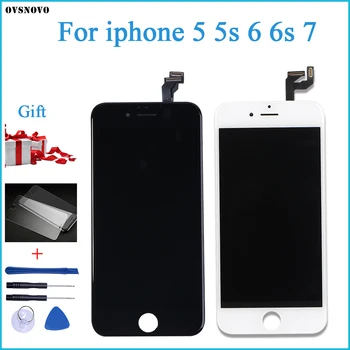 

Ovsnovo Aaa+++ Quality For Iphone 5 5S 6 6S 7 Lcd Display Touch Screen Assembly 100% New Tempered Glass+Tools