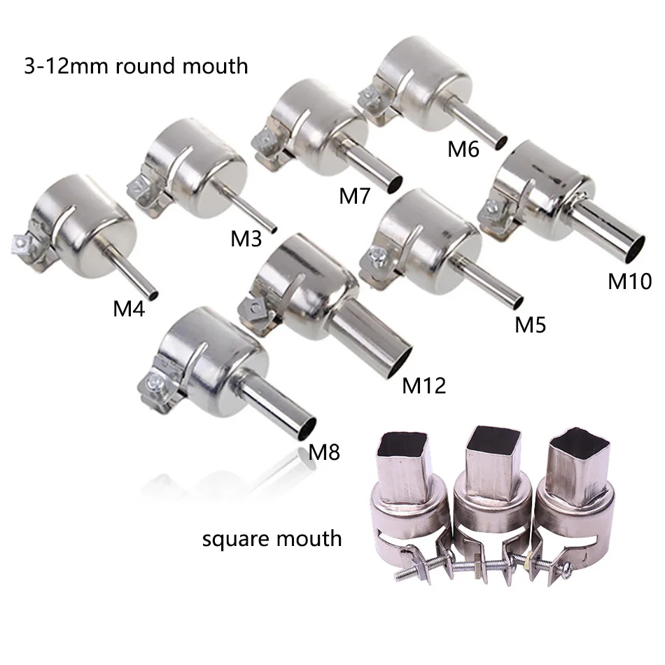 

6 pcs Universal Hot Air Nozzle Soldering station Hot air gun mouth Hot Air Stations Gun Nozzles for 858 8586 Welding Nozzles